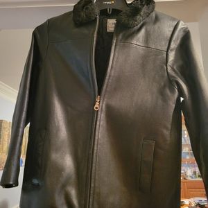 Black leather jacket